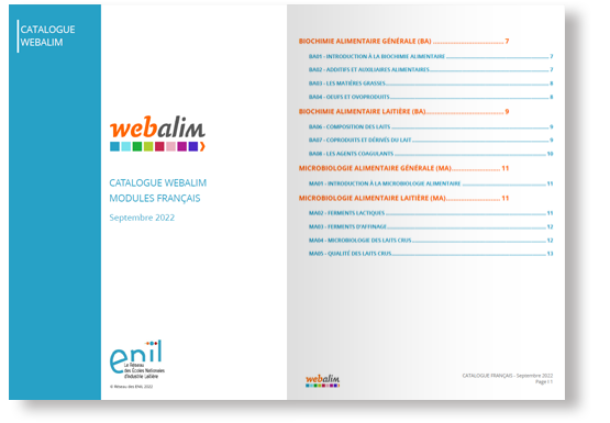 Catalogue formations Webalim